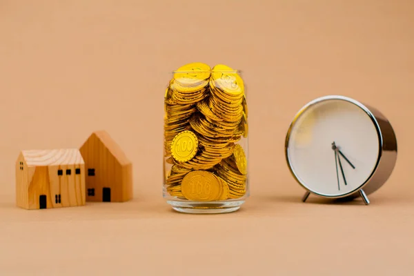 House Gold Time Real Estate Financial Loans Wealth Wealth Saving — Stock Photo, Image