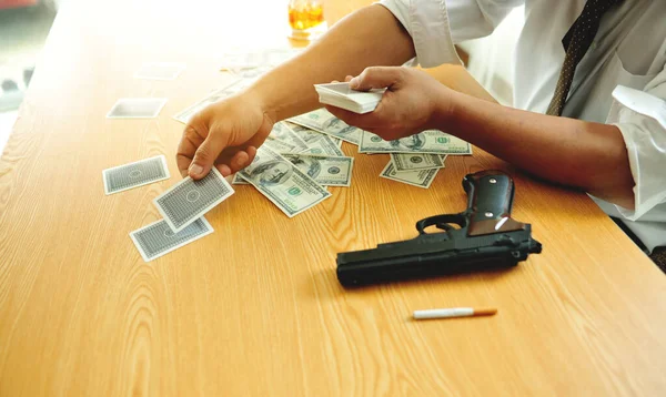 Businessman with financial problems Stressful gambling addicts are experiencing financial problems and bankruptcy.