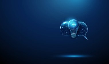 Konuşma baloncuğunun icadı, yaratıcı düşünce, beyin fırtınası, içgörü paylaşımı, iletişim, işbirliği, eğitim tartışmaları, dijital danışmanlık, problem çözme konsepti Vektörü