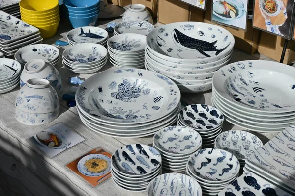 Japan tourism. A view of the Pottery Fair in Japan.