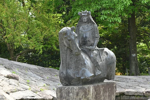 Statua Tokugawa Ieyasu Giappone Turismo Prefettura Aichi Castello Okazaki Una — Foto Stock