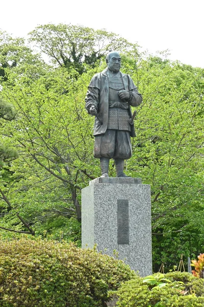 stock image Statue of Tokugawa Ieyasu. Japan tourism Aichi Prefecture Okazaki Castle. He is a historical person who survived the age of civil wars and is a founder of Edo shogunate.