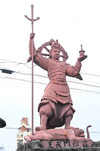 stock image  Bishamonten (Vaisravana) statue. Bishamonten is from Indian Buddhism, the god of warriors and is also a god defense against evil.