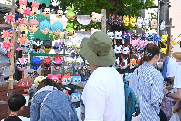 Das Vergnügen Des Sightseeing Japan Sommerfest Stände Sie Können Das — Stockfoto