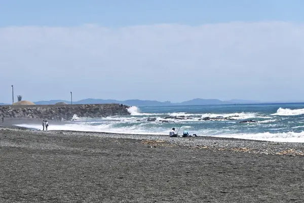 Pescadores Playa Verano Mar Ocio Material Fondo — Foto de Stock