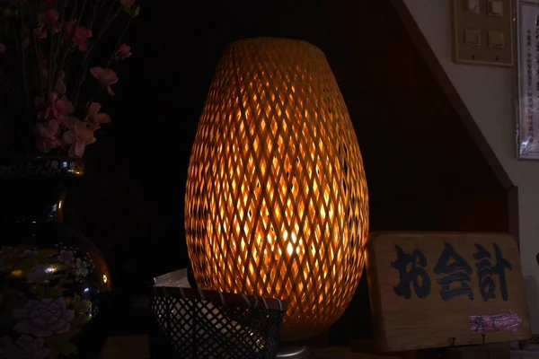 Japońska Tradycyjna Kultura Sprzęt Oświetleniowy Wykonany Bambusa Materiały Tła Zwiedzania — Zdjęcie stockowe