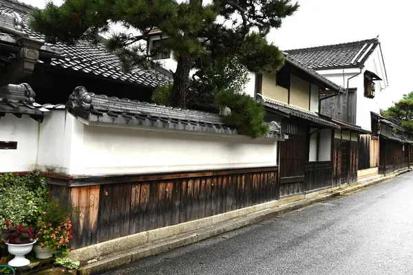 stock image A trip to Japan. A row of houses of Omi merchants. Omihachiman City, Shiga Prefecture. Japan's historical traditional house preservation area.