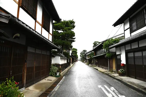 A trip to Japan. A row of houses of Omi merchants. Omihachiman City, Shiga Prefecture. Japan's historical traditional house preservation area.