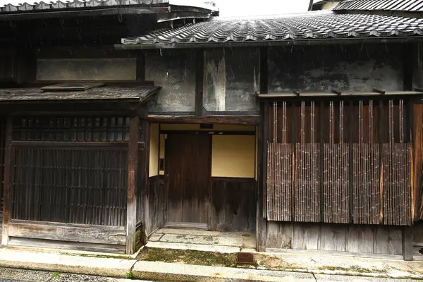 stock image A trip to Japan. A row of houses of Omi merchants. Omihachiman City, Shiga Prefecture. Japan's historical traditional house preservation area.