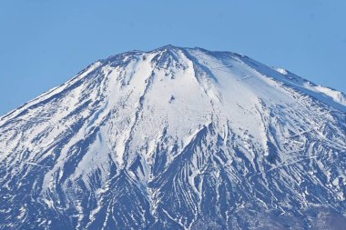 Dağ 'ın çeşitli sahneleri. Fuji. Japonya 'nın ünlü dağı, Mt. Fuji, günün ve mevsimin saatlerine bağlı olarak çeşitli ifadeler gösteren harika bir dağdır..