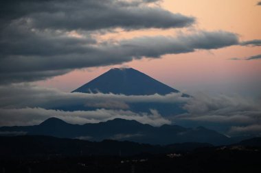  Travel in Japan. Various scenes of Mt. Fuji. Mt. Fuji shows various beautiful scenes depending on the season and time of day. clipart