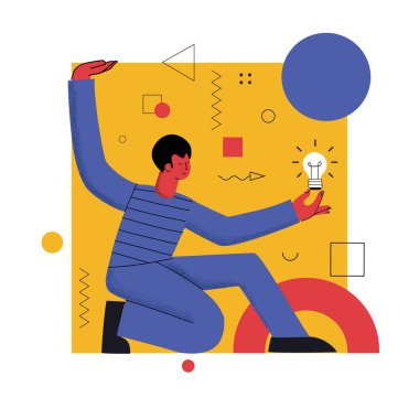 Takım başarısını, ticari yenilikçi çözümü, toplumu veya icadı yönlendirmek için yenilik fikri şirketin hedef kavramına ulaşmasına yardımcı olur, iş adamları takım çalışması büyük akıllı ampul yenilik fikrini taşımaya yardımcı olur.