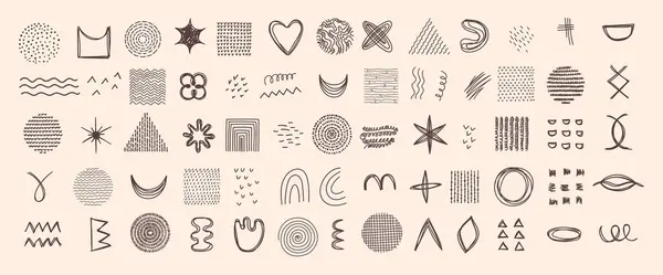 Elementos Gráficos Abstratos Estilo Minimamente Moderno Formas Doodle Desenhadas Mão Vetores De Bancos De Imagens