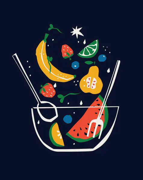抽象的な幾何学的な有機野菜の食糧背景 フルーツ キッチン植物 農場の食事 健康的なライフスタイル トレンドグロビー抽象紙は ソーシャルメディア ポストカード プリントの要素をカット ストックイラスト