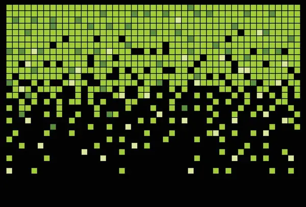 ピクセルの分解の背景 減衰効果 点在するパターンを分散 崩壊の概念 単純な正方形の粒子でピクセルモザイクテクスチャを設定します 黒の背景のベクトルイラスト — ストックベクタ