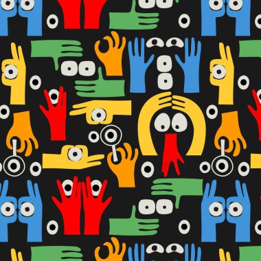 El çizimi gözler ve eller eski tarz Vektör güzellik çizimi, kartlar, tekstil, duvar kağıtları, arka planlar için.