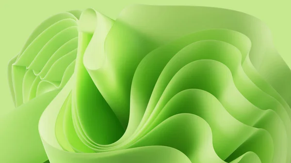 Καθιστούν Αφηρημένη Πράσινο Layered Φόντο Κυματιστές Κορδέλες Ταπετσαρία Μόδας — Φωτογραφία Αρχείου