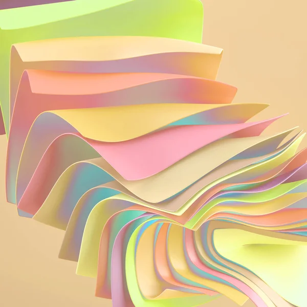 Render Abstracte Kleurrijke Achtergrond Met Zwevende Papieren Vellen Mode Behang — Stockfoto