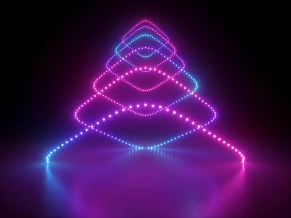 Render Abstrakter Neongeometrischer Hintergrund Rosa Blauviolettes Licht Leuchtende Punkte Und — Stockfoto