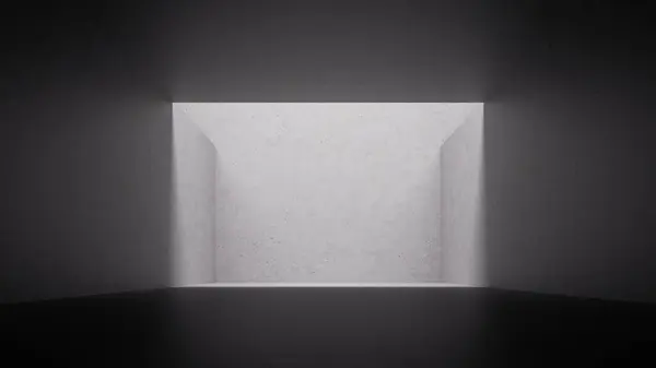 Render Abstracte Minimalistische Stedelijke Achtergrond Lege Kamer Verlicht Met Daglicht Stockfoto