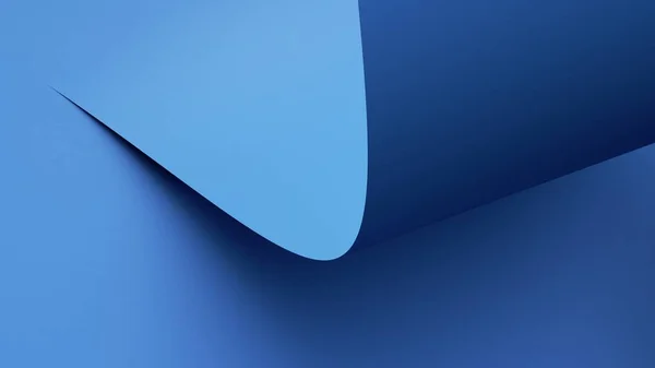 Renderer Abstrakter Blauer Hintergrund Moderne Minimalistische Tapete Mit Geschwungener Form Stockbild