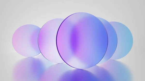 Render Abstrakter Geometrischer Hintergrund Transluzentes Glas Mit Violettblauem Farbverlauf Einfache Stockbild