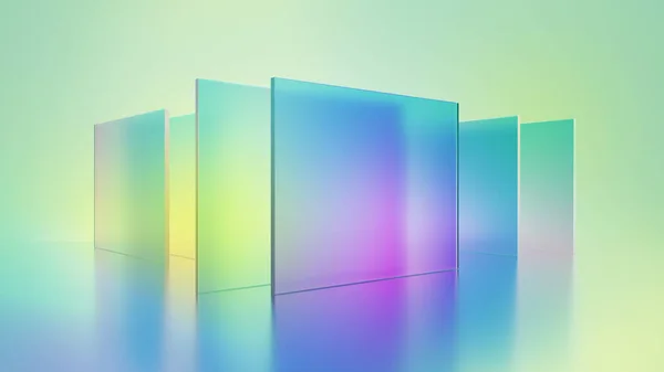 Render Abstract Geometric Background Translucent Glass Colorful Gradient Simple Flat Royalty Free Stock Images