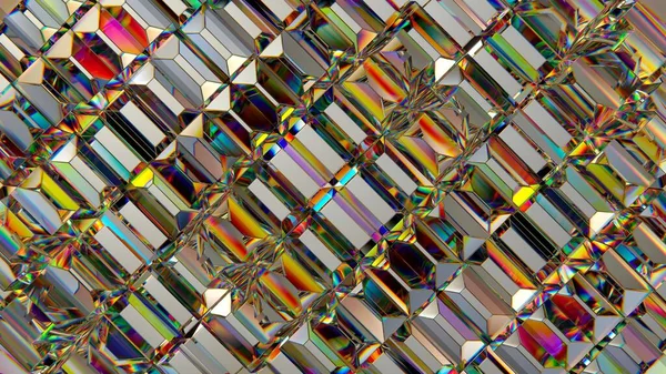 Renderizado Papel Pintado Cristal Fondo Geométrico Abstracto Textura Vidrio Cristalizado — Foto de Stock
