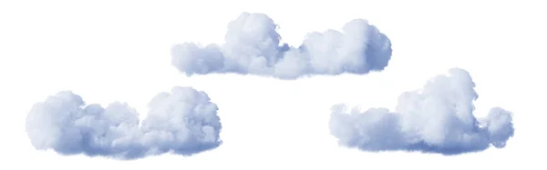 Renderelés Absztrakt Reális Felhők Cumulus Elszigetelt Fehér Háttér Design Elemek — Stock Fotó