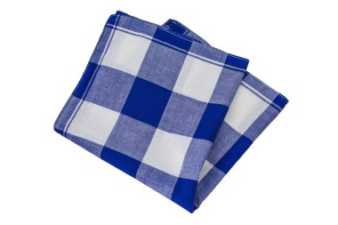 Beyaz arka planda izole edilmiş erkekler için klasik mavi desenli mendil.