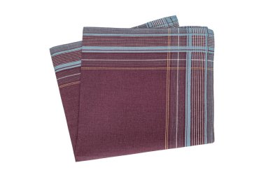 Beyaz arka planda izole edilmiş erkekler için klasik mavi desenli mendil.