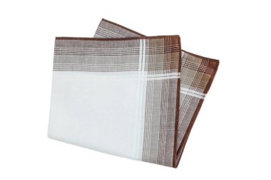 Beyaz arka planda izole edilmiş erkekler için klasik soyulmuş mendil. 