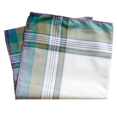 Beyaz arka planda izole edilmiş erkekler için klasik soyulmuş mendil.