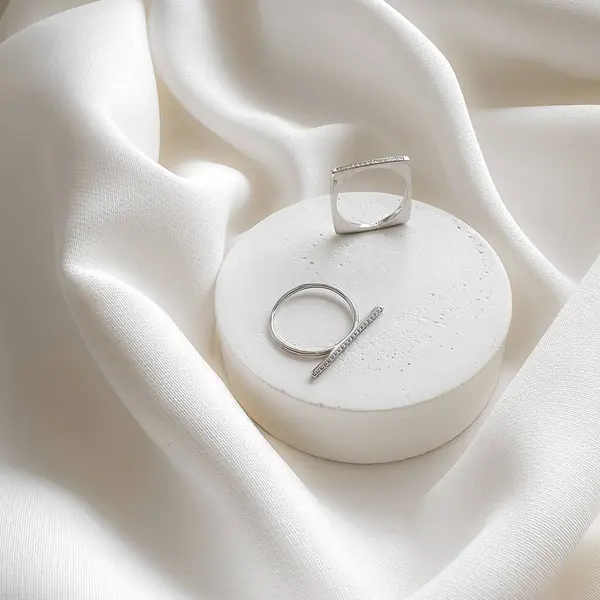 Stylish minimalist sterling silver rings.