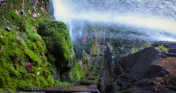 Водопад Драй Фолс Национальный Лес Нантахала Северная Каролина Туристическая Достопримечательность — стоковое видео