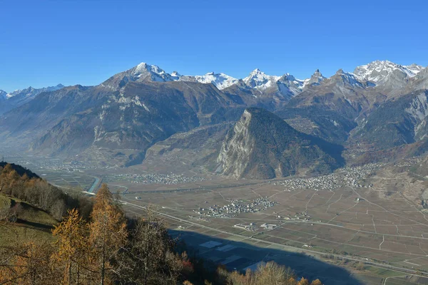 Grand Chavelard Grand Muveran Nad Doliną Rhone Regionie Valais Alp — Zdjęcie stockowe