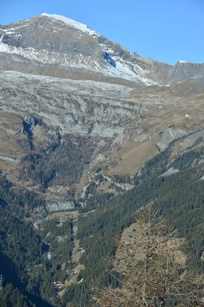 Sanetschhorn Nad Lodowcem Tsanfleuron Przełęczą Sanetsch Pobliżu Lodowca Ośrodka Narciarskiego — Zdjęcie stockowe