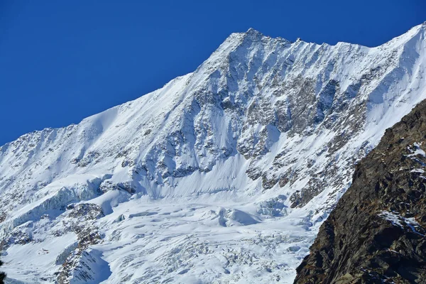 Sneeuw Ijs Taschhorn Boven Saas Fee Zwitserse Alpen — Stockfoto