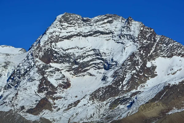 Tramonto Sul Fletschhorn Nelle Alpi Svizzere Meridionali Sopra Saas Fee — Foto Stock