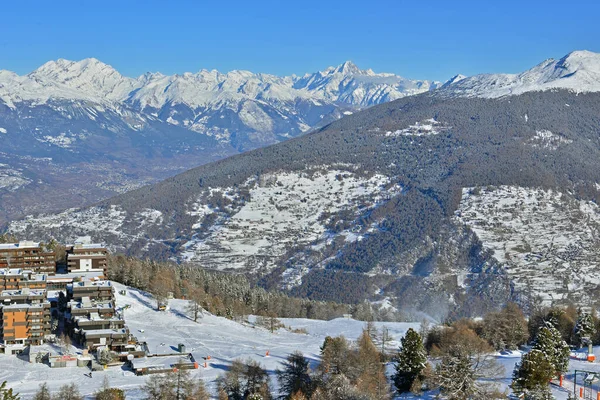 Het Skigebied Thyon 2000 Zuidelijke Zwitserse Alpen — Stockfoto