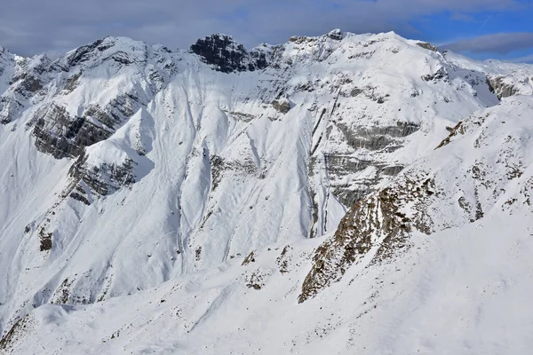 Montagna Chiamata Sex Noir Nelle Alpi Svizzere Meridionali Inverno — Foto Stock