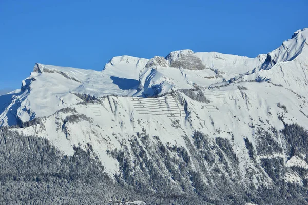 Serac Arpelistock Sobre Sion Los Alpes Suizos Meridionales Invierno —  Fotos de Stock