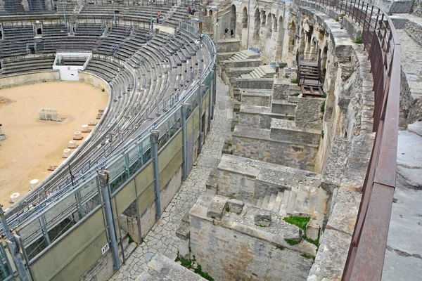 Einem Antiken Römischen Amphitheater Südfranzösischen Nimes Das Noch Immer Für — Stockfoto