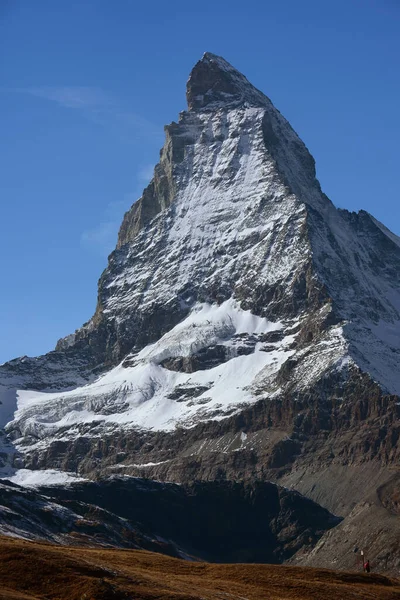 马特宏山 世界上最有名的山脉之一 在Zermatt上方的瑞士阿尔卑斯山 — 图库照片