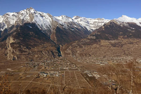 Haut Cry Los Alpes Suizos Del Sur Sobre Valle Del —  Fotos de Stock