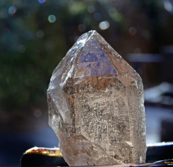 A piece of clear quartz found on the Mt Blanc known as smokey quartz.