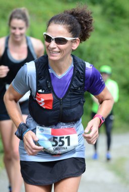 THYON, SWitzERLAND - 31 Temmuz: Portekizli Cristina Ribeiro Thyon-Dixence Trail Race: 31 Temmuz 2021, Thyon, İsviçre