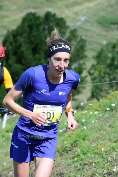 Zinal Schweiz August Europameisterin Maude Mathys Trail Weltmeisterschaftslauf Sierre Zinal Stockbild