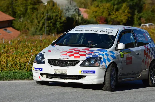 Chalais Switzerland October Berrard Zwahlen Honda Civic Driving International Rally — Stock Photo, Image
