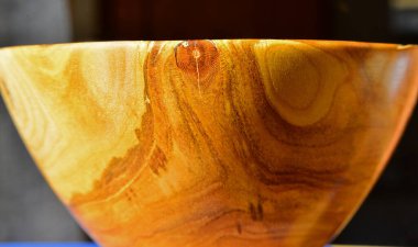 Kayısı ağacından bir topun yakın çekimi, güzel tahılları gösteriyor.